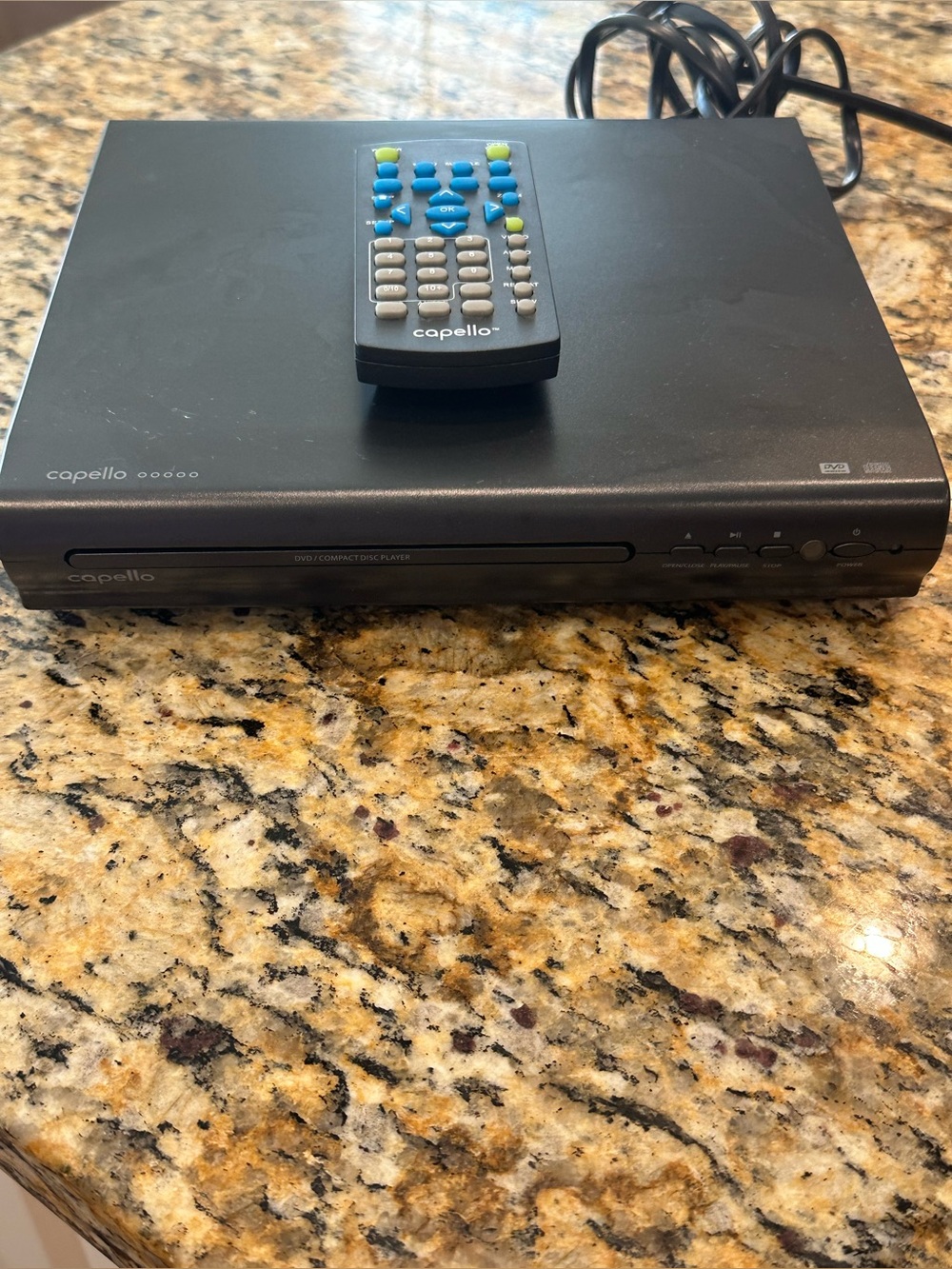 Capello Black DVD/CD Player with Remote Control